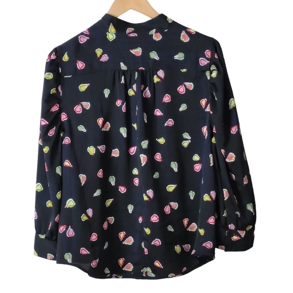 NIC+ZOE Party Pears Printed Button Up Shirt Plus Size Black Multi 3/4 Sleeve - Picture 6 of 13